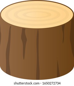 Annual rings of wood cut in round slices.