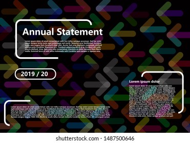 Annual Statement template with color arrow texture on background and with place for text - Vector