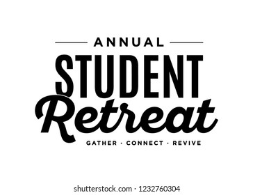 Annual Student Retreat Religious Gathering Event Vector Text Typography Illustration Background