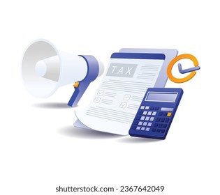 Annual tax calculation campaign flat illustration