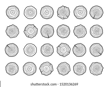 Annual tree growth rings logo. Abstract circle tree background