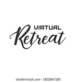 Annual Virtual Retreat Religious Gathering Event, Church Retreat, Gather, Connect, Revive Vector Text Typography Illustration Background