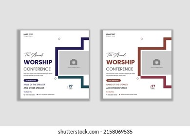 Annual Worship Conference Flyer Social Media And Web Banner Template