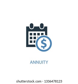 annuity concept 2 colored icon. Simple blue element illustration. annuity concept symbol design. Can be used for web and mobile UI/UX