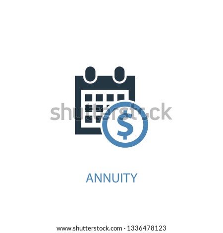 annuity concept 2 colored icon. Simple blue element illustration. annuity concept symbol design. Can be used for web and mobile UI/UX