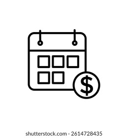 Annuity due icon black and white vector sign