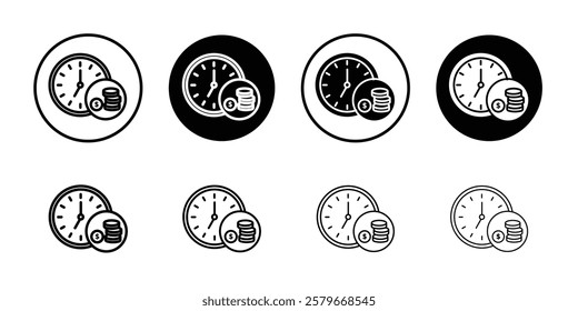 Annuity due icon Outline thin set pack series