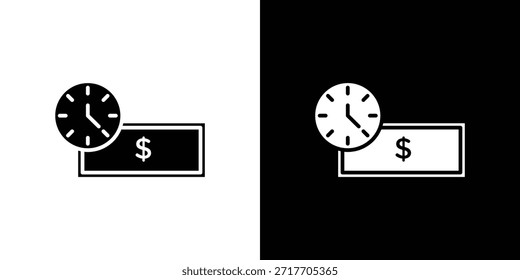 Pictograma plano negro de icono de anualidad. Para gráficos y Diseño web.