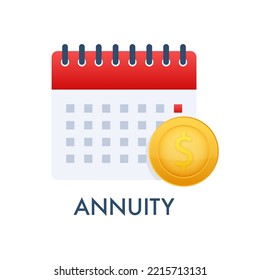 Annuity icon. financial calendar. Vector stock illustration.