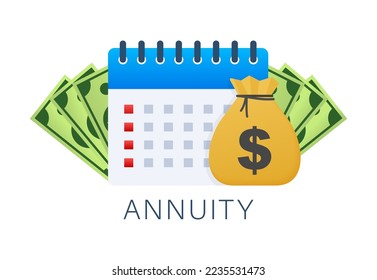 Annuity icon. financial calendar. Vector stock illustration.