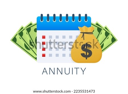 Annuity icon. financial calendar. Vector stock illustration.