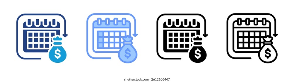 Annuity icon set multiple style collection