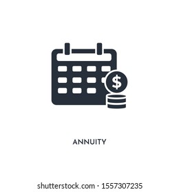 annuity icon. simple element illustration. isolated trendy filled annuity icon on white background. can be used for web, mobile, ui.