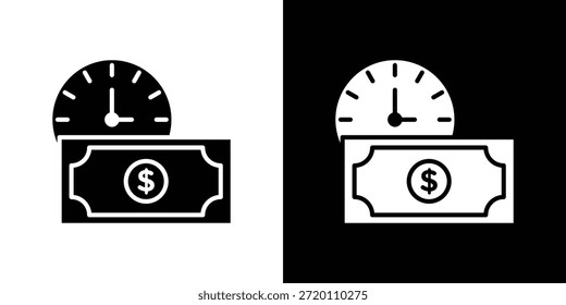 Annuity icon simple flat graphic illustrations. Black and white silhouette vector