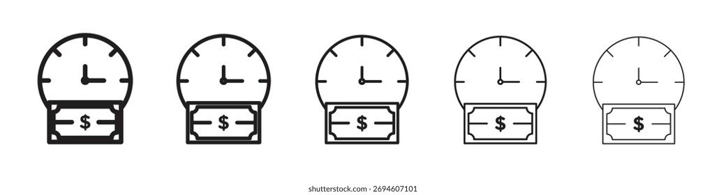 Annuity icon symbols set. Editable stroke collection.