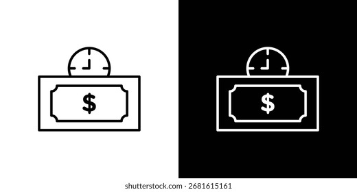 Icono de anualidad símbolo de línea delgada sobre fondo blanco. Ilustración vectorial de trazo editable