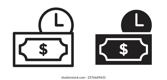 Annuity icons in outline and stroke versions