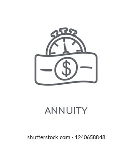 Annuity linear icon. Modern outline Annuity logo concept on white background from business collection. Suitable for use on web apps, mobile apps and print media.