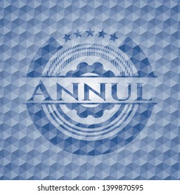 Annul blue hexagon badge. Vector Illustration. Detailed.
