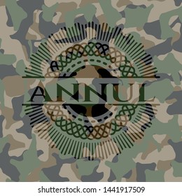 Annul on camo pattern. Vector Illustration. Detailed.