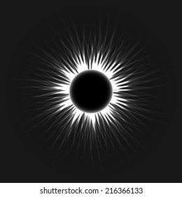 Annular eclipse as the moon passes the sun vector dark