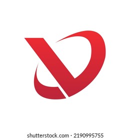 Annular Minimal V Letter Logo