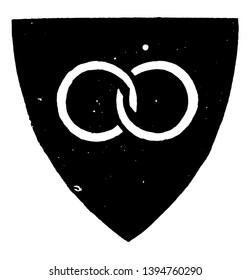 Annulet Conjoined have Two or more annulets interlacing each other vintage line drawing or engraving illustration.
