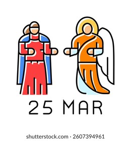 annunciation feast catholic holiday color icon vector. annunciation feast catholic holiday sign. isolated symbol illustration