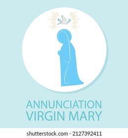 Annunciation Virgin Mary Icon, vector art illustration.