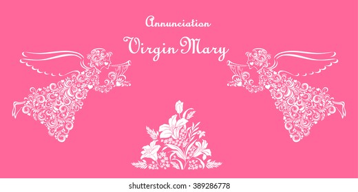 Annunciation Virgin Mary. Vector Illustration