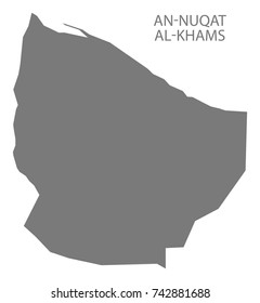 An-nuqat al-khams district map of Libya grey illustration silhouette shape