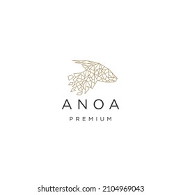 Anoa geometric logo vector icon design template