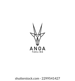 Anoa geometric logo vector icon design template