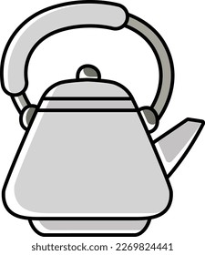 Anodized Coffee Pot vector color omission icon design, Camping and outdoor symbol, extreme sports equipment sign, Wildlife and Expedition illustration, Picnic Water Kettle concept