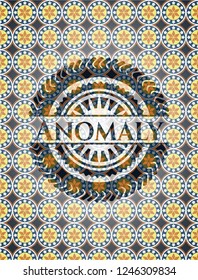 Anomaly arabic emblem background. Arabesque decoration.
