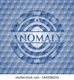 Anomaly blue polygonal emblem. Vector Illustration. Detailed.