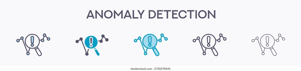 Elemento De Detección De Anomalías Para Diseño Gráfico - Estilos Múltiples. Ilustración vectorial De Dos Colores Y Negro. Los Diseños Múltiples De Los Iconos Se Pueden Utilizar Para El Móvil, Ui, Web