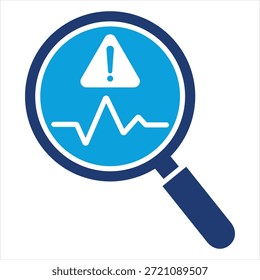Estilo de icono azul plano de detección de anomalías