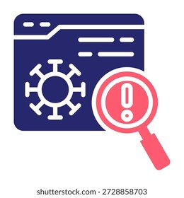 Ilustración vectorial de estilo de relleno de color de icono de detección de anomalías