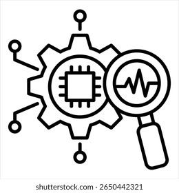Anomaly Detection Icon Line Vector Illustration