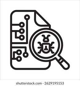 Ícone de linha simples de Detecção de Anomalia