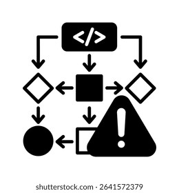 Anomaly glyph icon, use for machine learning, education, technology industry, UI, UX kit, app and web development, digital or print.