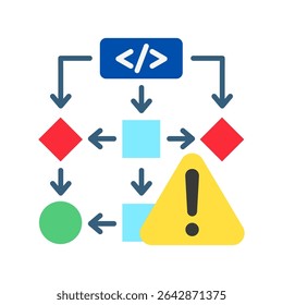 Anomaly mini ilustração ícone de cor plana, uso para aprendizagem de máquina, educação, indústria de tecnologia, UI, kit UX, app e desenvolvimento web, digital ou impressão.