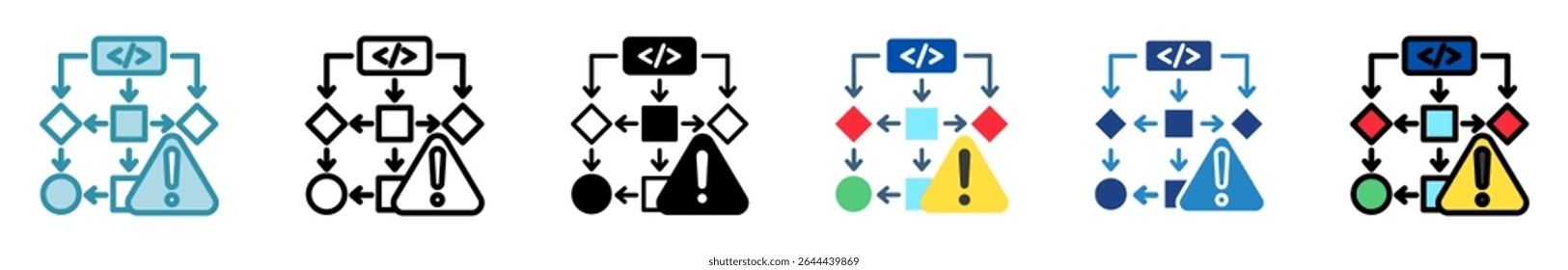 Anomaly multi style, mini illustration icon set. outline, flat, glyph, line color. vector for UI, UX, app, web, digital or print, related to machine learning, technology, education, industry.