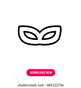 Anonimous vector icon, The outlined symbol of masquerade mask. Simple, modern flat vector illustration for mobile app, website or desktop app  