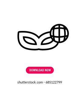 Anonimous vector icon, The outlined symbol of masquerade mask. Simple, modern flat vector illustration for mobile app, website or desktop app  