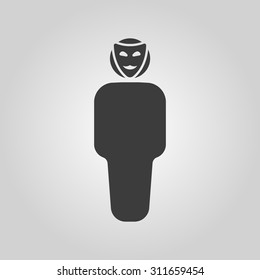 The anonym icon. Unknown and faceless, impersonal, featureless symbol. Flat Vector illustration