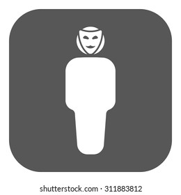 The anonym icon. Unknown and faceless, impersonal, featureless symbol. Flat Vector illustration. Button