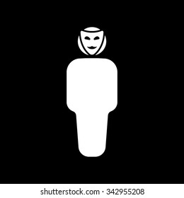 The anonym icon. Unknown and faceless, impersonal, featureless symbol. Flat Vector illustration