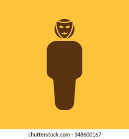 The anonym icon. Unknown and faceless, impersonal, featureless symbol. Flat Vector illustration